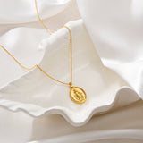 Catholight Miraculous Mary Necklace in Gold Vermeil