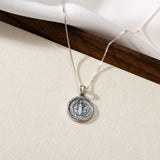 Catholight St. Benedict Necklace in Oxidized Sterling Silver