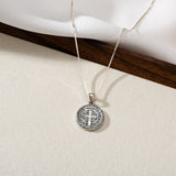 Catholight St. Benedict Necklace in Oxidized Sterling Silver