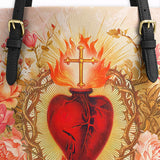 Catholight Sacred Heart of Grace Leather Tote Bag