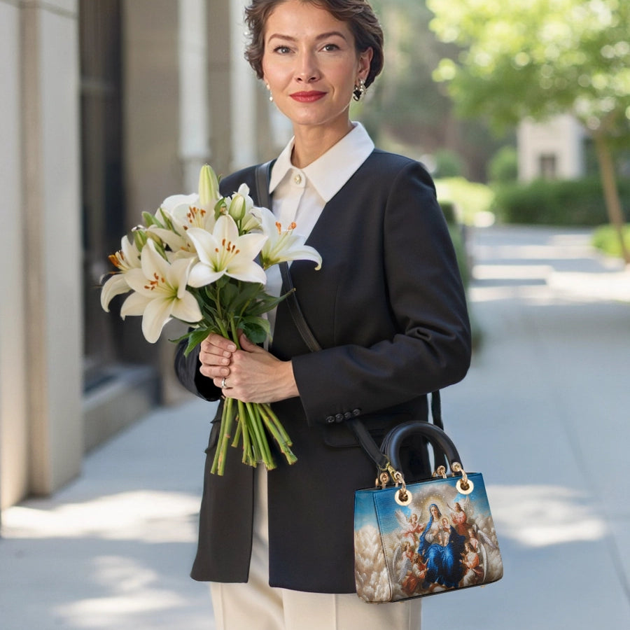 Catholight Divine Ascension: The Heavenly Embrace Lady Leather Bag