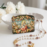 Catholight Halo Of Roses Leather Rosary Pouch