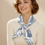 Catholight Sacred Elegance: Blue and White Devotion Square Scarf