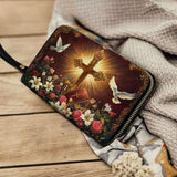Catholight  Radiance of the Cross Leather Wallet Purse