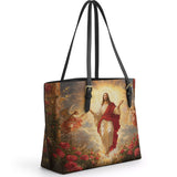 Catholight Glorious Ascension Christ Rising in Majesty Leather Tote Bag