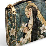 Catholight St. Catherine of Siena in Sacred Devotion Leather Rosary Pouch