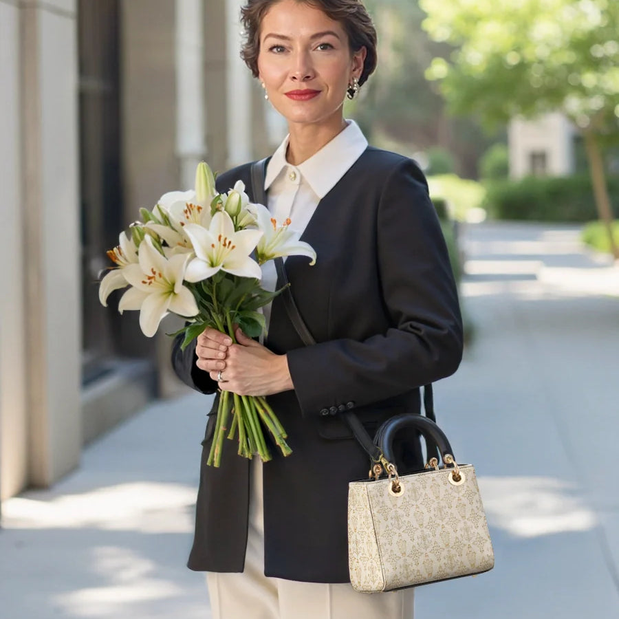 Catholight The Ave Maria Pattern Lady Leather Bag