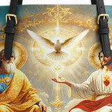 Catholight Trinity Divine The Holy Grace Leather Tote Bag