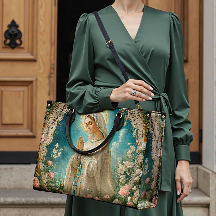 Catholight  Lady Of Lourdes Leather Bag