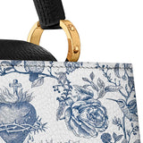 Catholight Sacred Elegance Blue and White Devotion Leather Satchel Bag