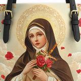 Catholight  Little Flower Elegance Leather Tote Bag