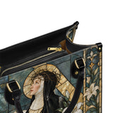 Catholight St. Catherine of Siena in Sacred Devotion Leather Bag