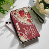 Catholight Blooming With Faith Personalized Leather Wallet Purse