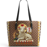 Catholight Agnus Dei Leather Tote Bag