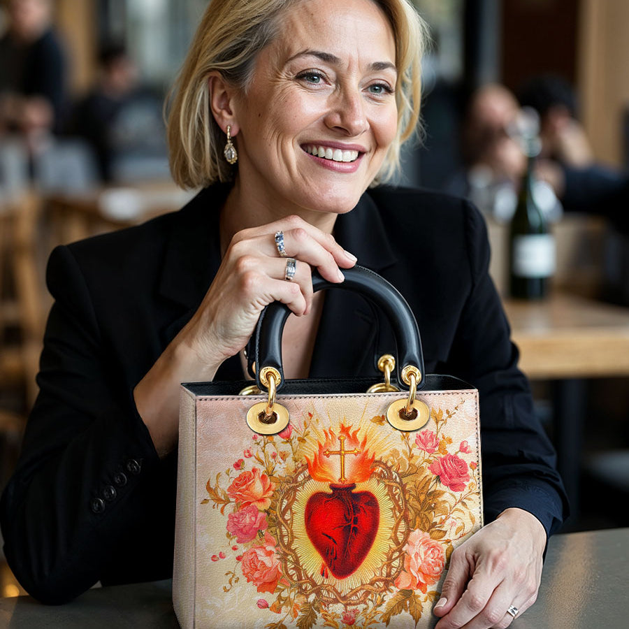 Catholight Sacred Heart of Grace Lady Leather Bag