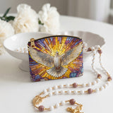 Catholight Holy Dove Radiance Leather Rosary Pouch