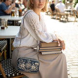 Catholight St. Catherine of Siena Sacred Heart & Lilies Leather Crossbody Bag