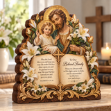 Catholight Wooden Faith Block - Holy Family Beloved Family