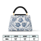 Catholight Sacred Elegance Blue and White Devotion Leather Satchel Bag