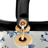 Catholight Sacred Elegance: Blue and White Devotion Lady Leather Bag