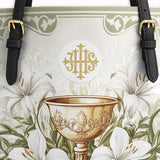 Catholight The Holy Eucharist Leather Tote Bag
