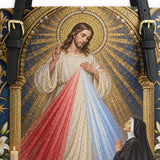 Catholight St. Faustina Divine Mercy Vision Leather Tote Bag
