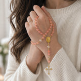 Catholight Marian Grace Rose Quartz Rosary