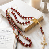 Catholight Precious Blood Red Quartz Rosary