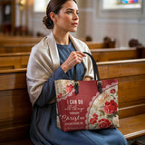 Catholight  Blooming With Faith Leather Tote Bag